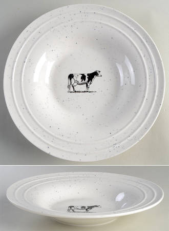 Black Speckle Farm 13" Round Serving Bowl