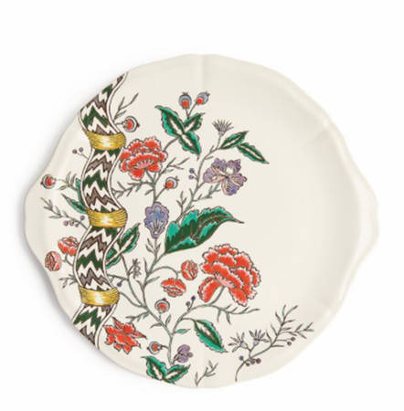 Dominote (Hand Painted) Handled Cake Plate
