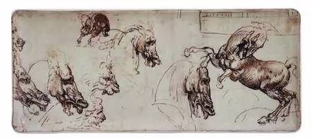 Leonardo de Vinci Horses 14" Rectangular Tray