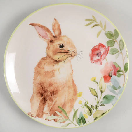 Floral Bunny Salad Plate
