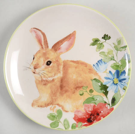 Floral Bunny Salad Plate