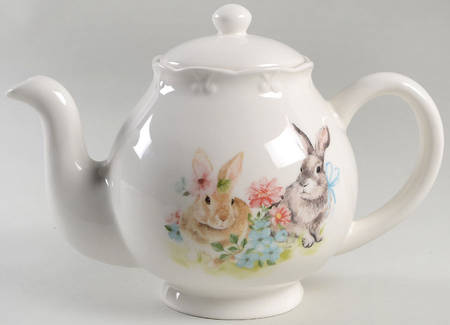 Scallop Bunny Teapot & Lid