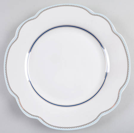 Scallop Aqua Gold Dinner Plate