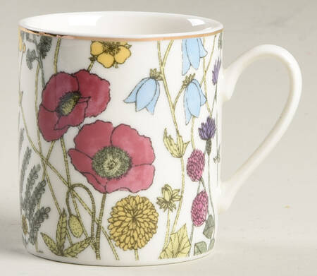 Pink Poppy Meadow Flat Demitasse Cup