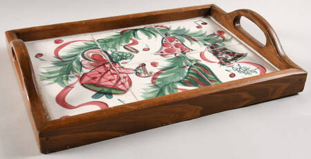 GAP29 Rectangular Wood Tray with Tile Insert