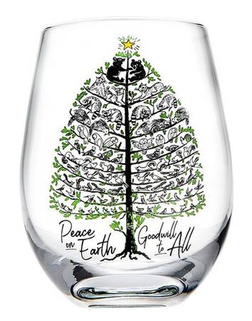 Holiday Sayings Glassware Stemless Wine