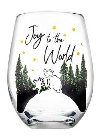 Holiday Sayings Glassware Stemless Wine