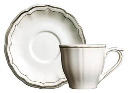 Filet Khaki Flat Cup & Saucer Set