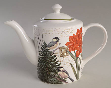 Winter Cheer Bird Coffee Pot & Lid