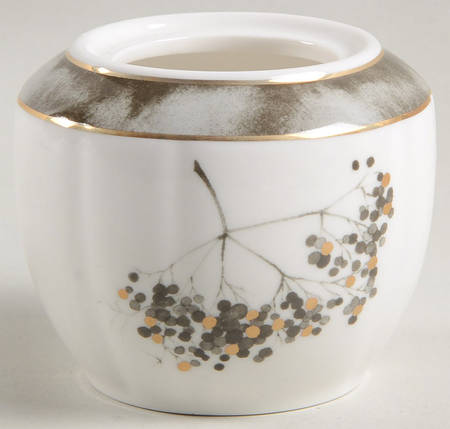 Metallic Black Leaves Sugar Bowl No Lid