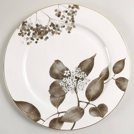 Metallic Black Leaves Saucer