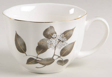 Metallic Black Leaves Flat Cup