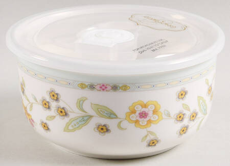 Corn Floral 16 Oz Round Plastic Microwave Bowl w/Vent Lid