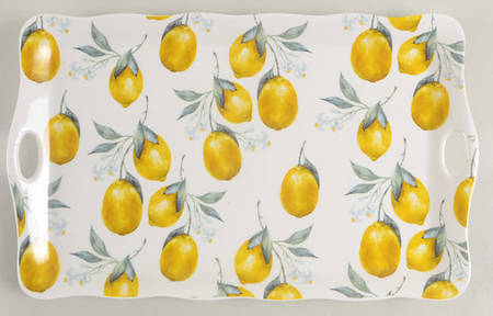 Organic Lemon 14" Rectangular Handled Tray
