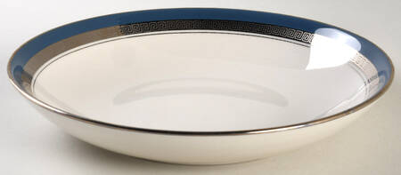 Grecian Key Black (Platinum Trim,  Coupe) Coupe Soup Bowl