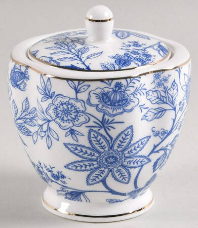 Blue Vine Sugar Bowl & Lid