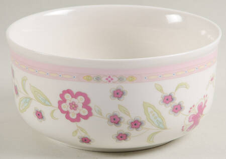 Corn Floral Pink 26 Oz Round Plastic Microwave Bowl No Vented Lid