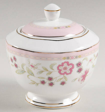 Corn Floral Pink Sugar Bowl & Lid