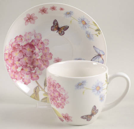Hydrangea Flat Cup & Saucer Set