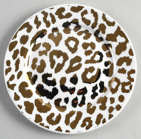 Leopard Gold Salad Plate
