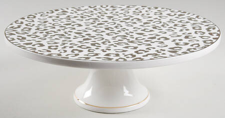 Leopard Gold 11" Diameter Pedestal Cake Stand