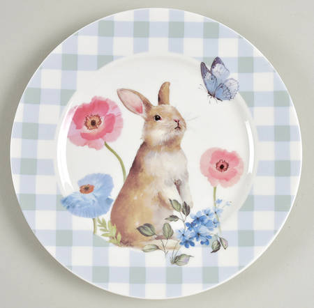 Plaid Bunny Salad Plate