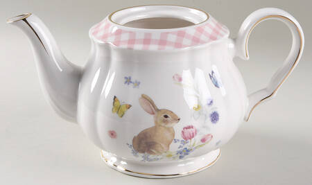 Plaid Bunny Teapot No Lid
