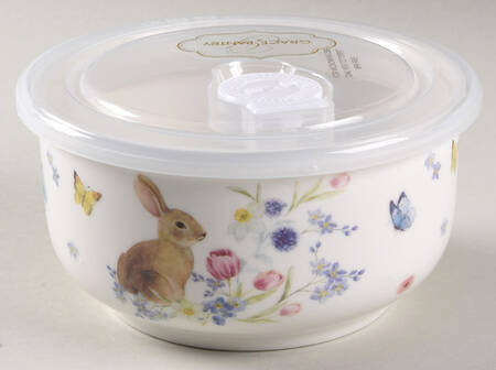Plaid Bunny Vent Lid for 16 Oz Round Plastic Microwave Bowl
