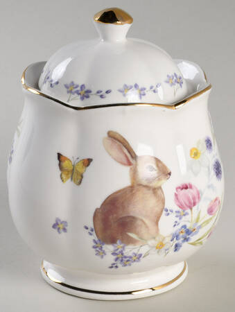 Plaid Bunny Sugar Bowl & Lid