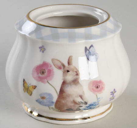 Plaid Bunny Sugar Bowl No Lid