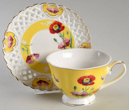 Pierced Poppy Footed Cup & Saucer Set