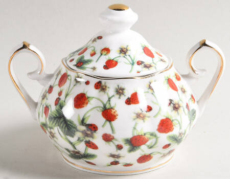 Strawberry Vine Sugar Bowl & Lid