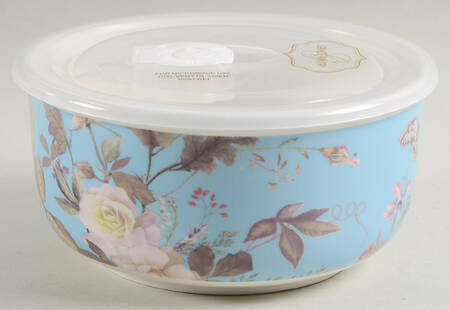 White Peony 26 Oz Round Plastic Microwave Bowl & Vented Lid