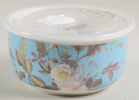 White Peony 16 Oz Round Plastic Microwave Bowl w/Vent Lid