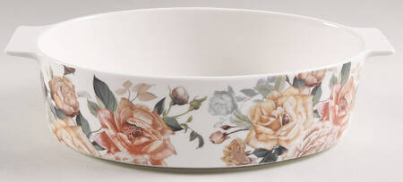 Yellow Rose Oval Baker with Lid, No Lid