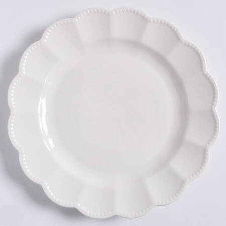 Scallop White (Beaded) Salad Plate