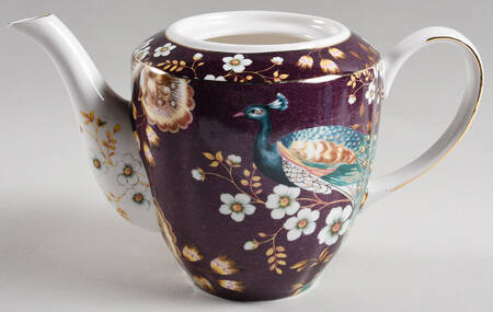 Peacock Lotus Garden Teapot No Lid