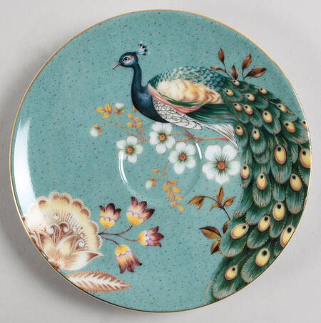 Peacock Lotus Garden Saucer for Flat Cup