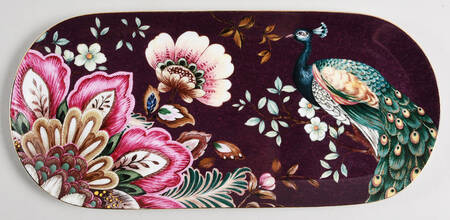 Peacock Lotus Garden Tray for Creamer & Sugar with Lid