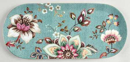 Peacock Lotus Garden 13" Oval Serving Platter