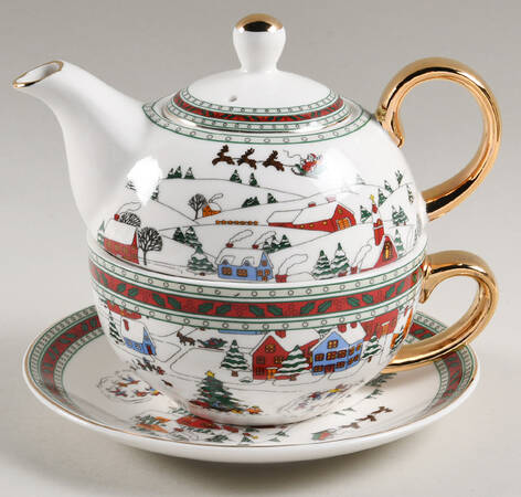 Wonderland Individual Teapot & Lid with Cup & Saucer