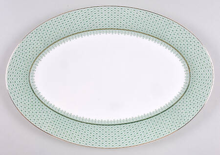 Green Lace 14" Oval Serving Platter
