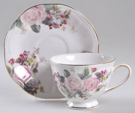 Winter Rose Flat Cup & Saucer Set