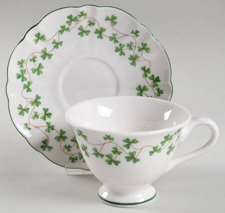 Clover Vine Footed Cup & Saucer Set