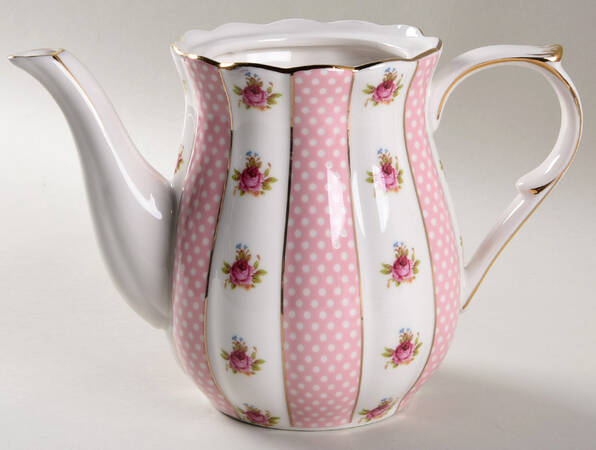Pink Dots Rose Bud Teapot No Lid