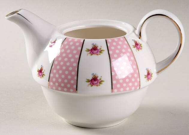 Pink Dots Rose Bud Individual Teapot with Cup Teapot No Lid