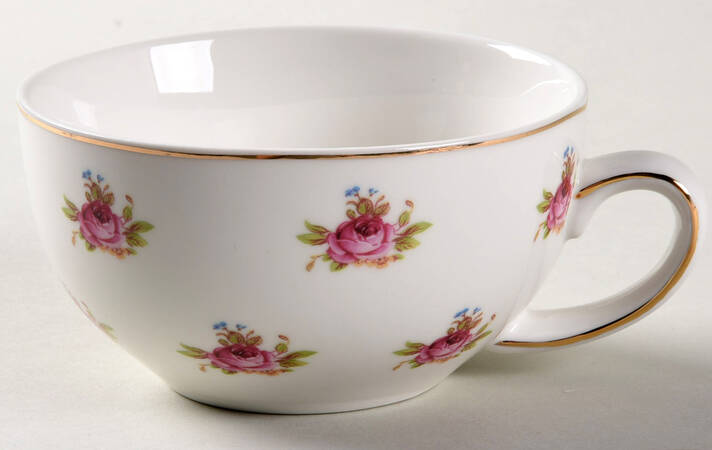 Pink Dots Rose Bud Cup for Individual Teapot & Lid with Cup