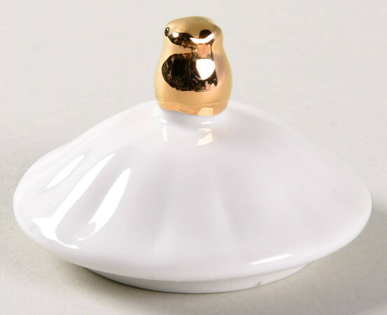 Pink Dots Rose Bud Lid for Sugar Bowl
