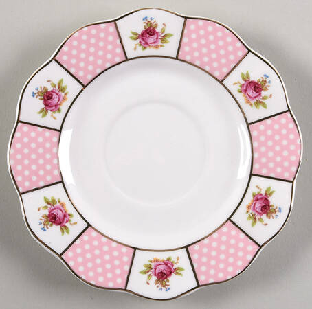 Pink Dots Rose Bud Saucer