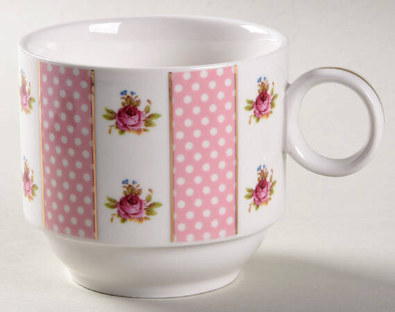 Pink Dots Rose Bud Stackable Mug